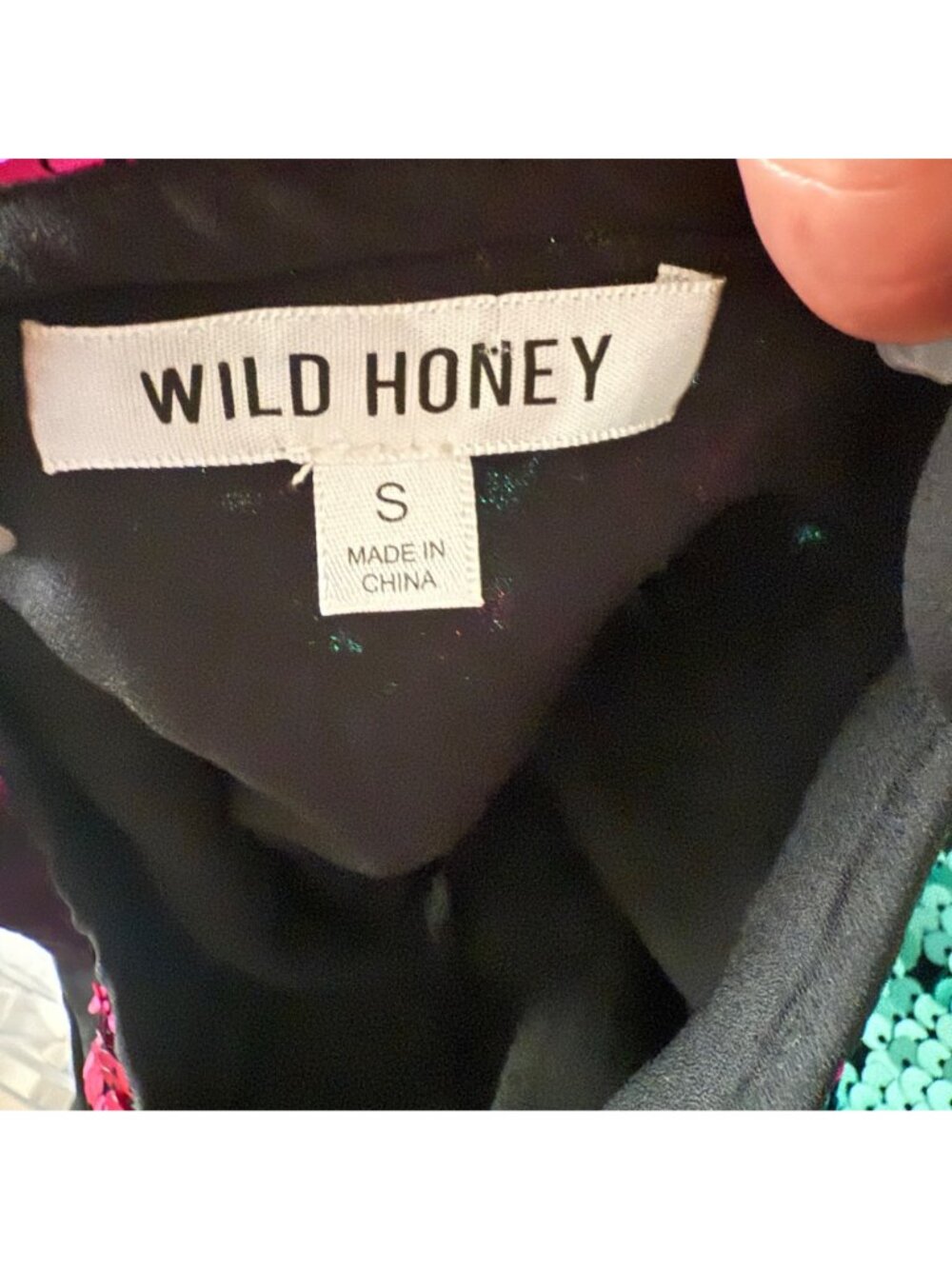 Sequined Rainbow Mini Dress By Wild Honey Size S - Picture 5 of 6